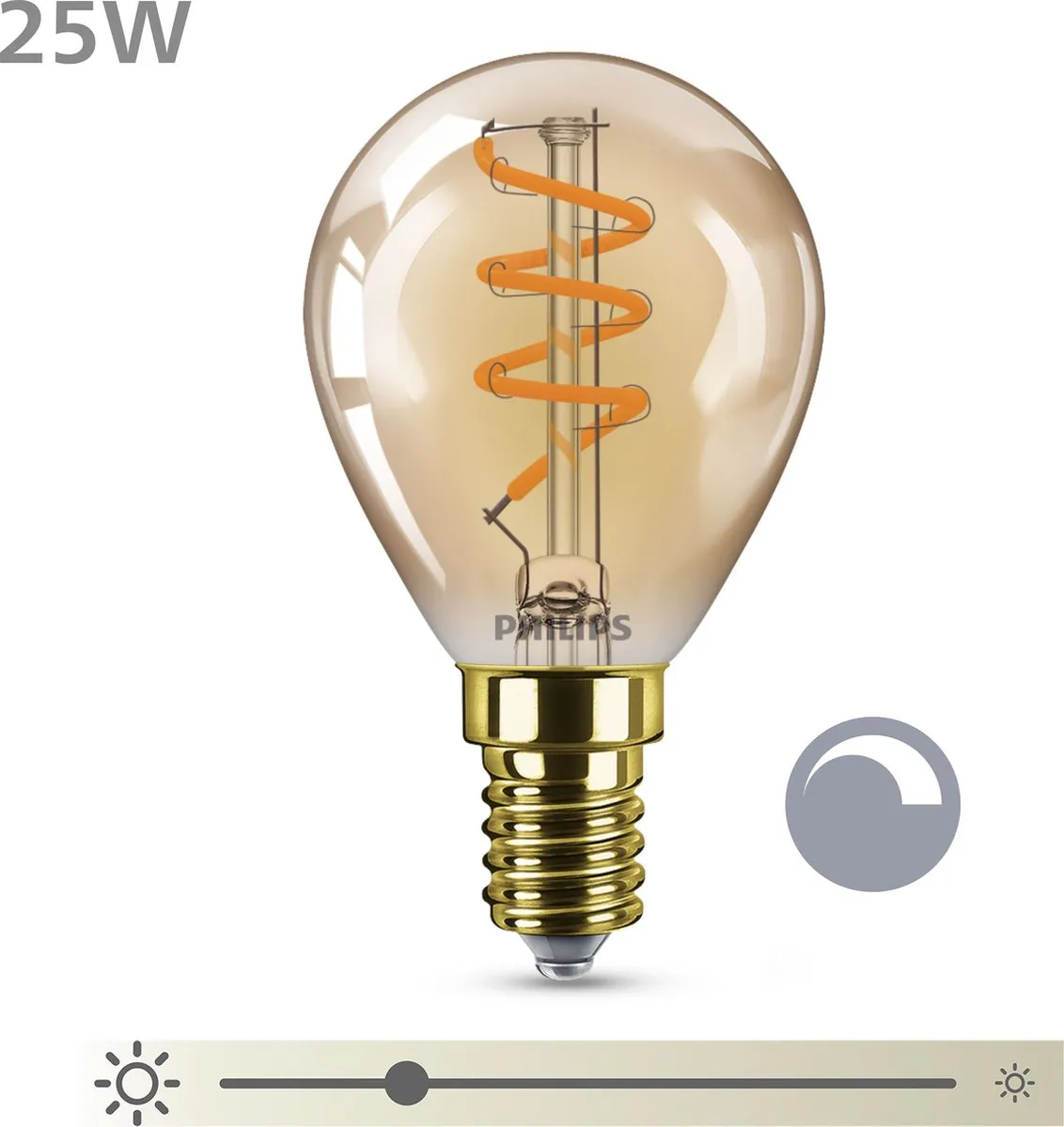 Philips LED Kogellamp Spiraal Goud 25W E14 - Warmwit