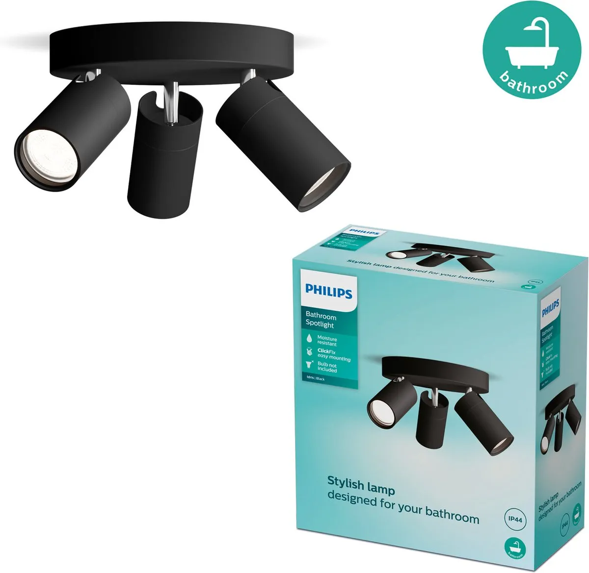 Philips Idris Spot Plafondlamp 3x5W IP44