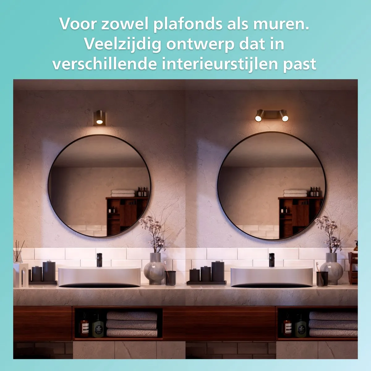 Philips Idris Spot Plafondlamp 3x5W IP44 - Zwart - afbeelding 6 van 6