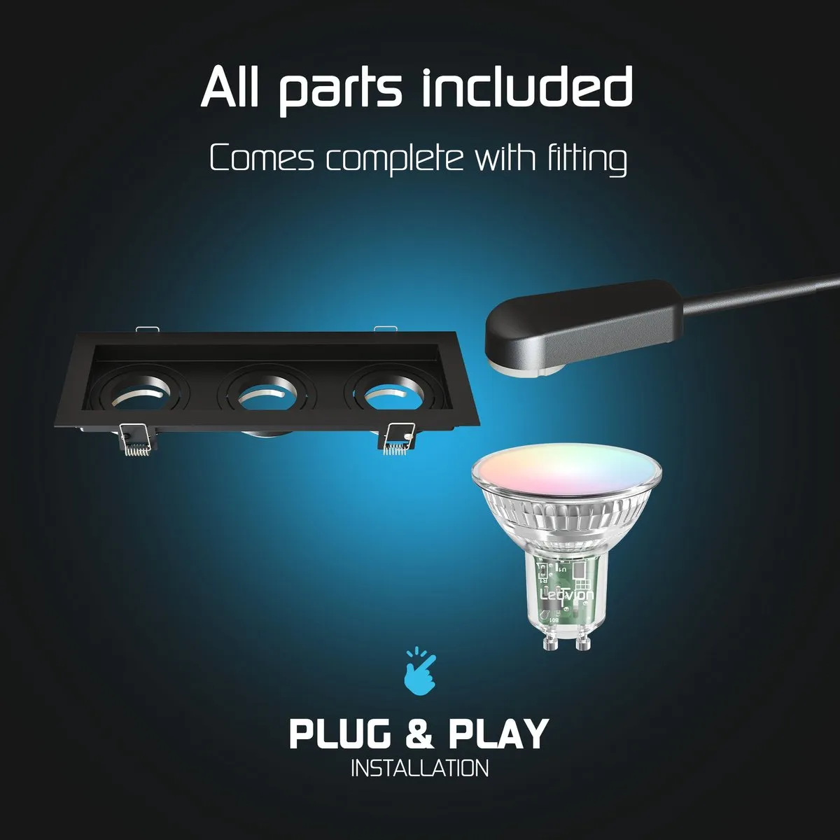 Ledvion Smart Inbouwspot 6x RGBW GU10 4.9W - Zwart