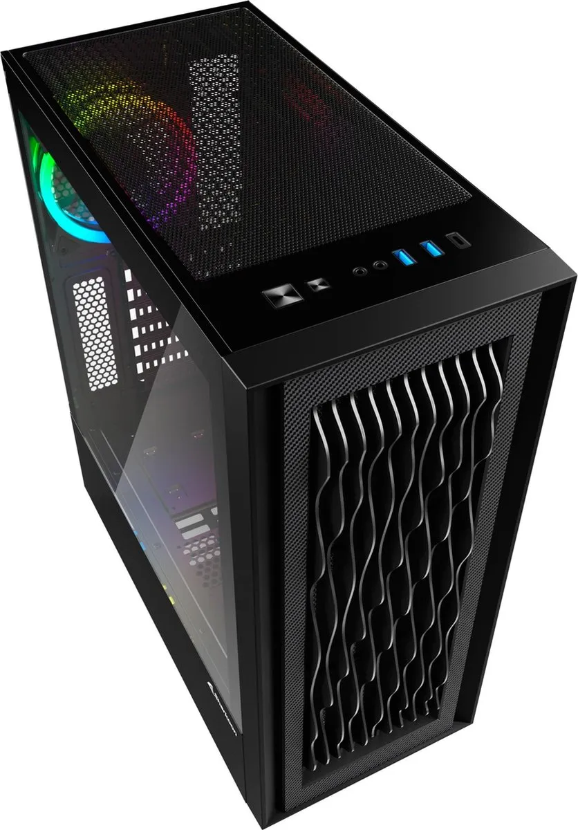 Sharkoon RGB Wave ATX Box - Zwart
