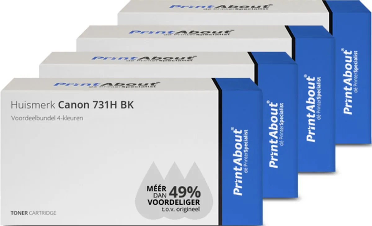 PrintAbout 731H-PA2 Tonercartridge 4-kleuren - 8.750 pagina's