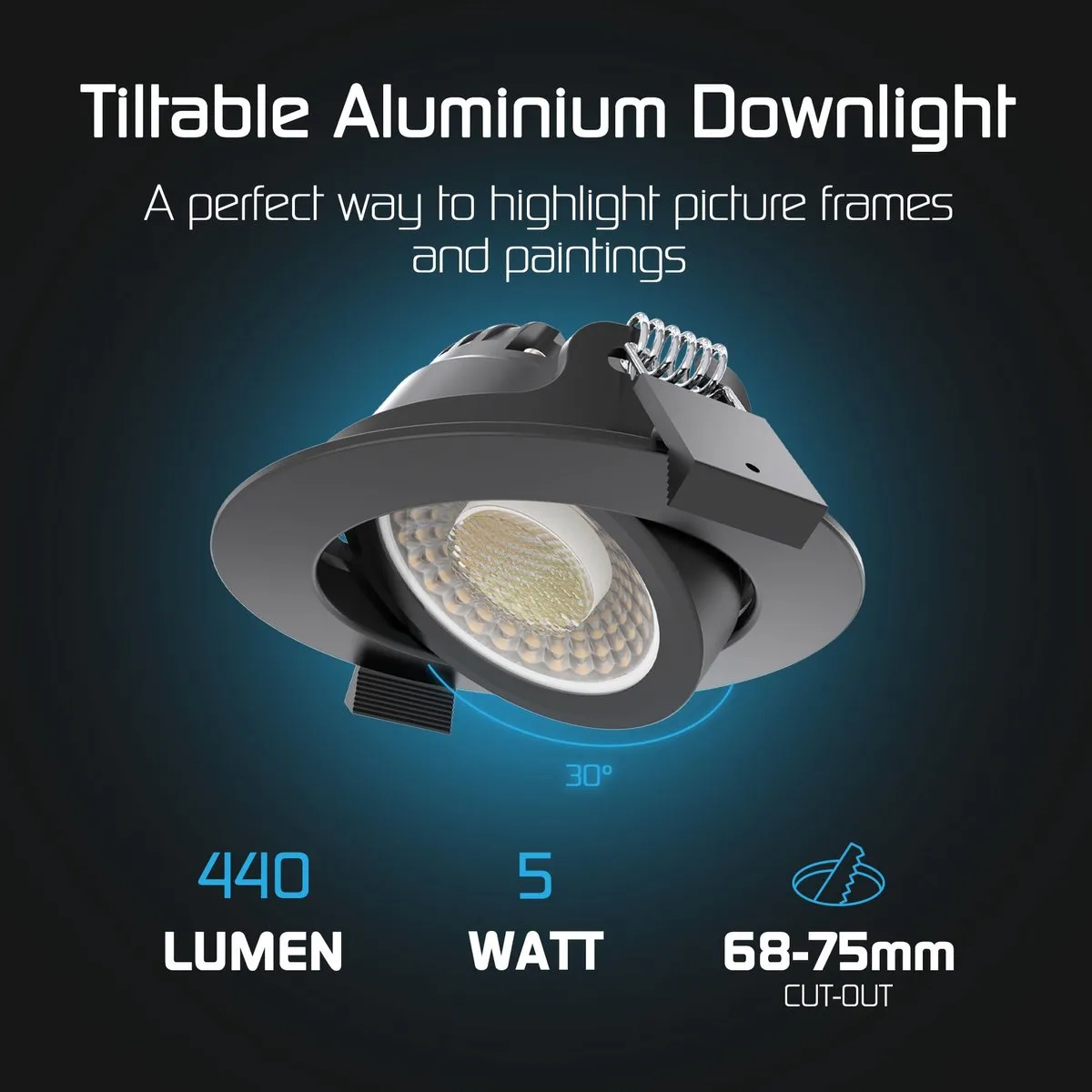 LEDVION 6x Inbouwspot Zwart 8cm - IP65 Kantelbaar