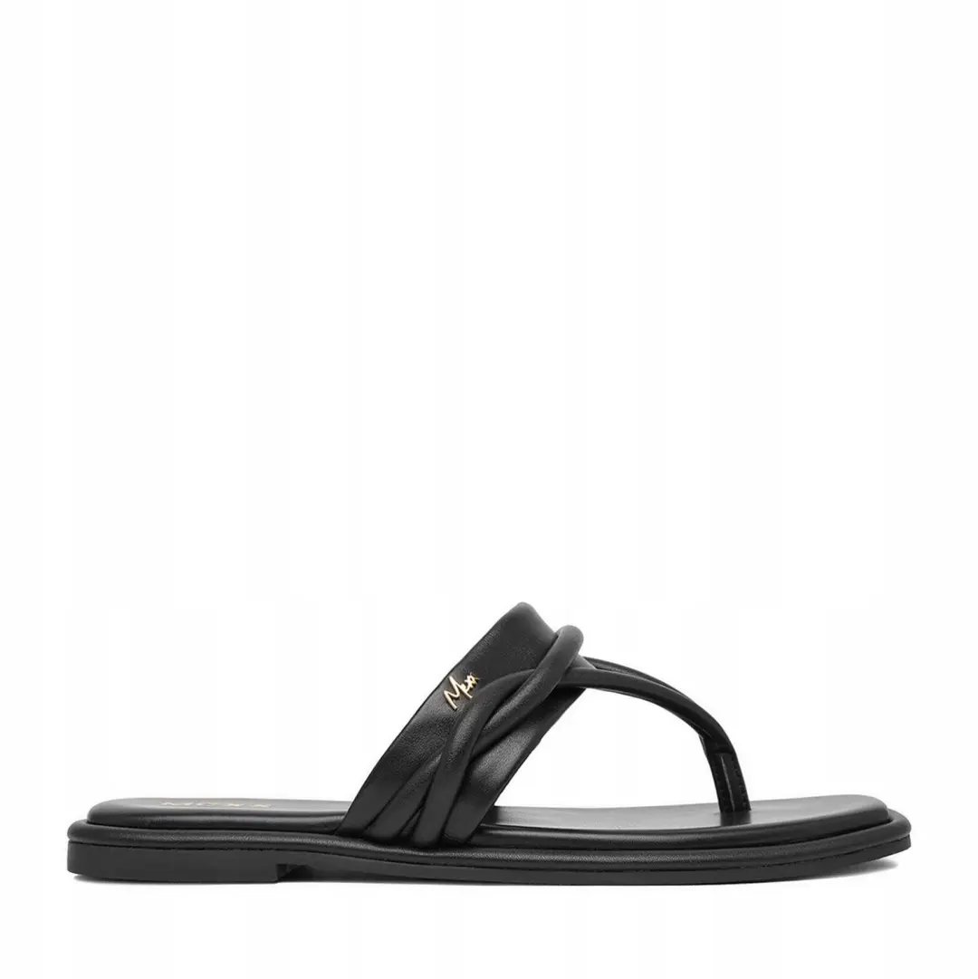 Mexx Dames Teenslippers Zwart Leer