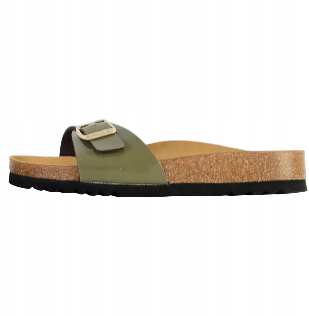 Slipper Scholl Women Estelle Patent Synthetic Khaki 2024-Schoenmaat 38