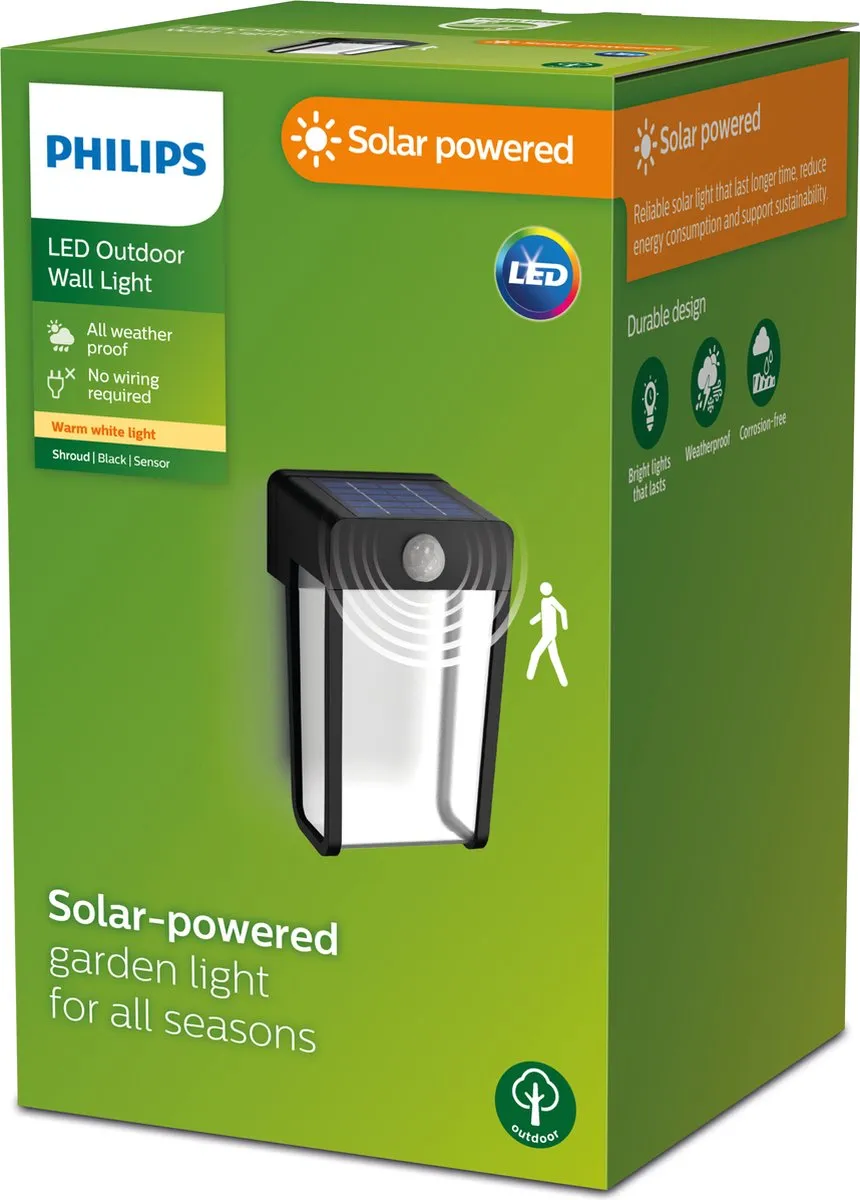 Philips LED Shroud Solar Wandlamp 2.3W - Transparant