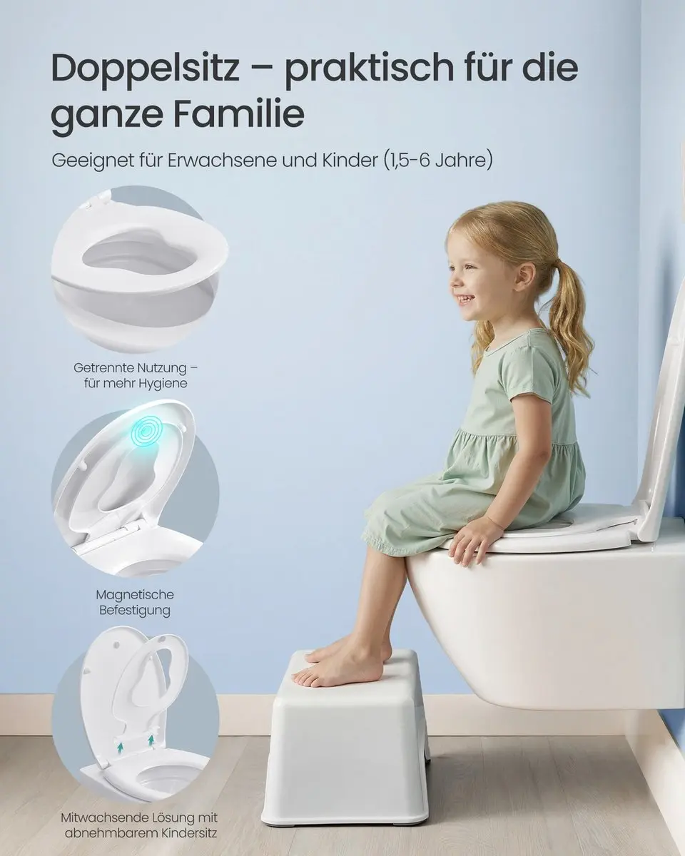 Songmics Toiletbril - Wit - afbeelding 4 van 6