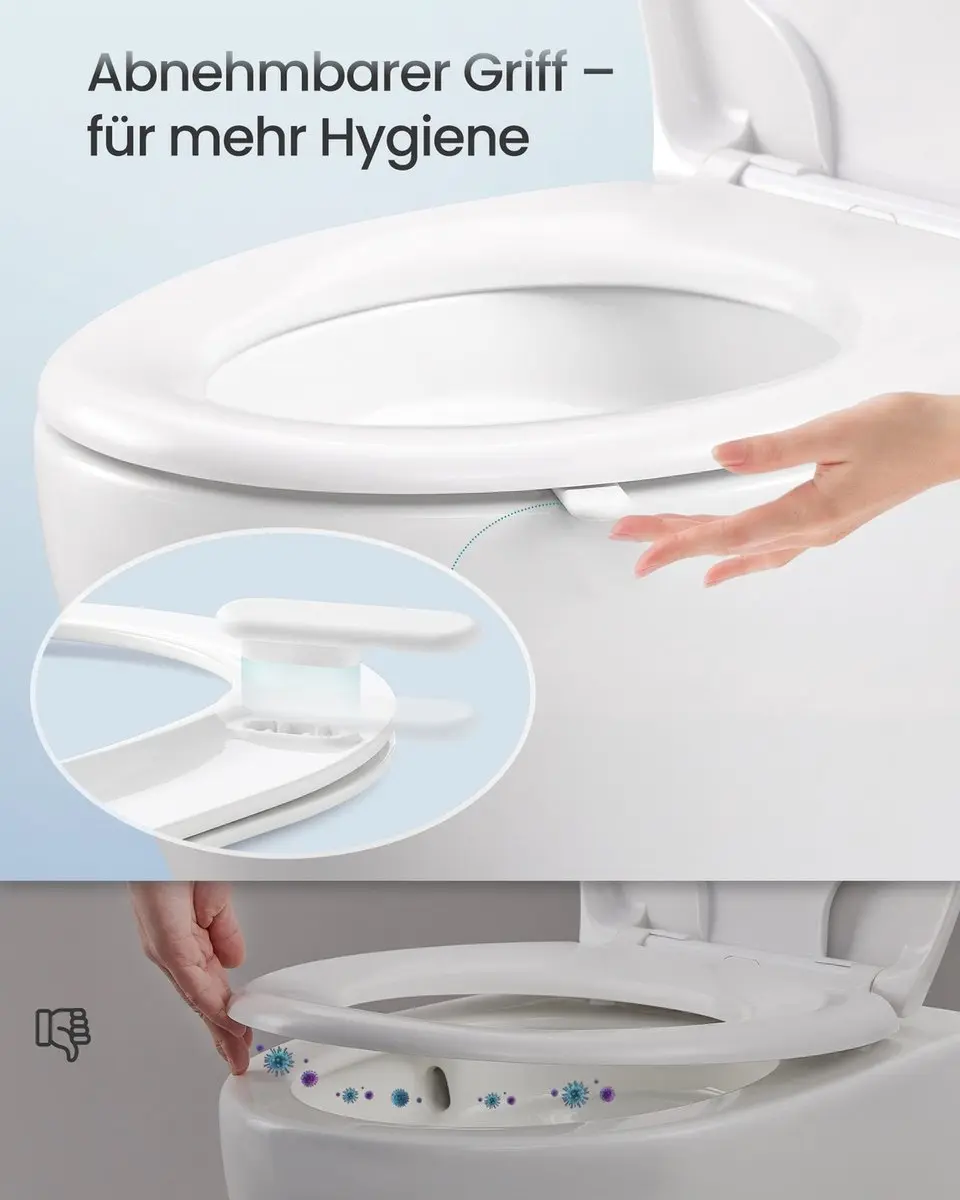 Songmics Toiletbril - Wit - afbeelding 3 van 6