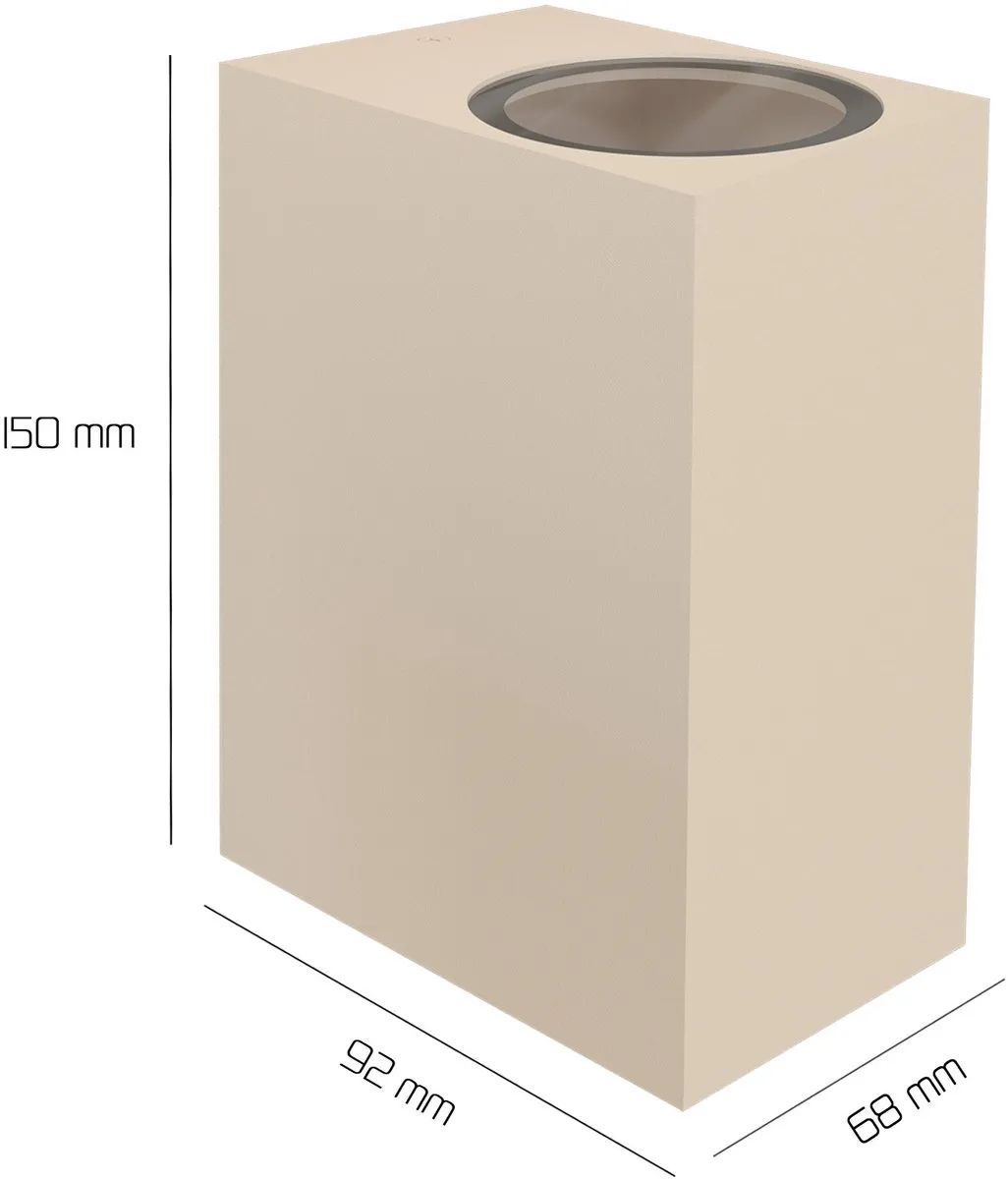 Ledvion Wandlamp Buiten Cube GU10 - 2 Lichtpunten - Beige