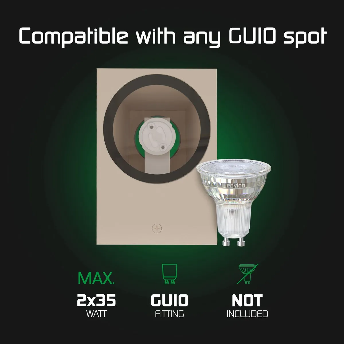 Ledvion Wandlamp Buiten Cube GU10 - 2 Lichtpunten - Beige