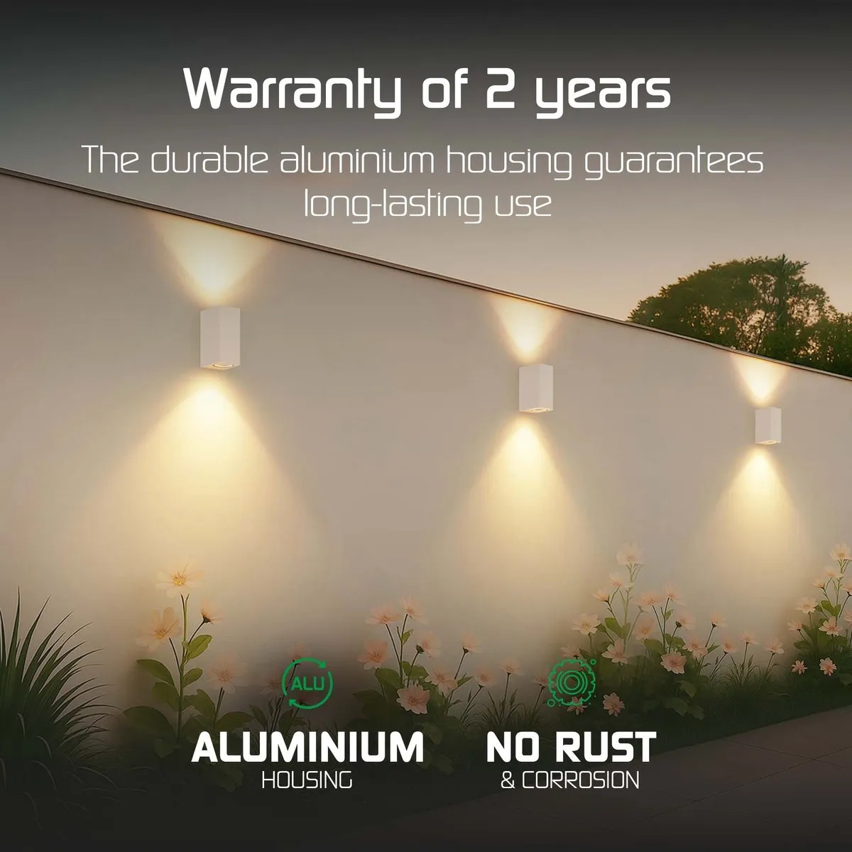 Ledvion Wandlamp Buiten Cube GU10 - 2 Lichtpunten - Beige
