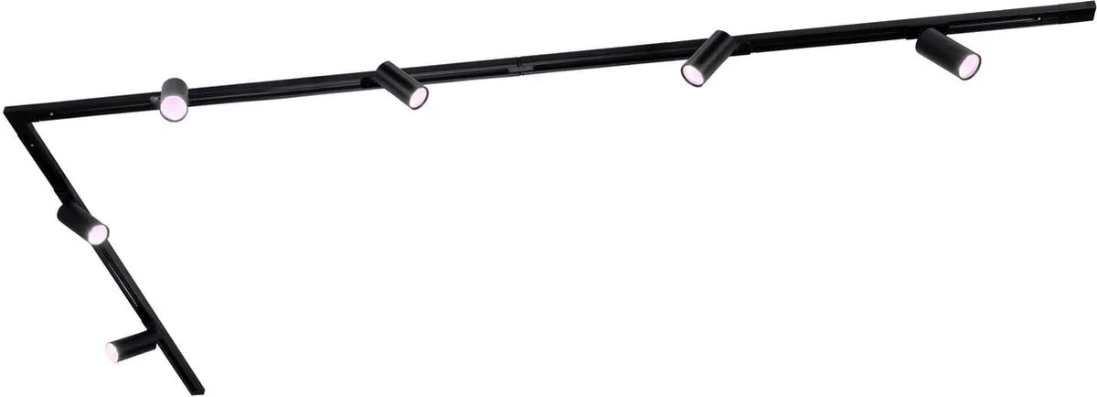 Ledvion Smart LED Railverlichting 3M - 6 RGB Spots - Zwart
