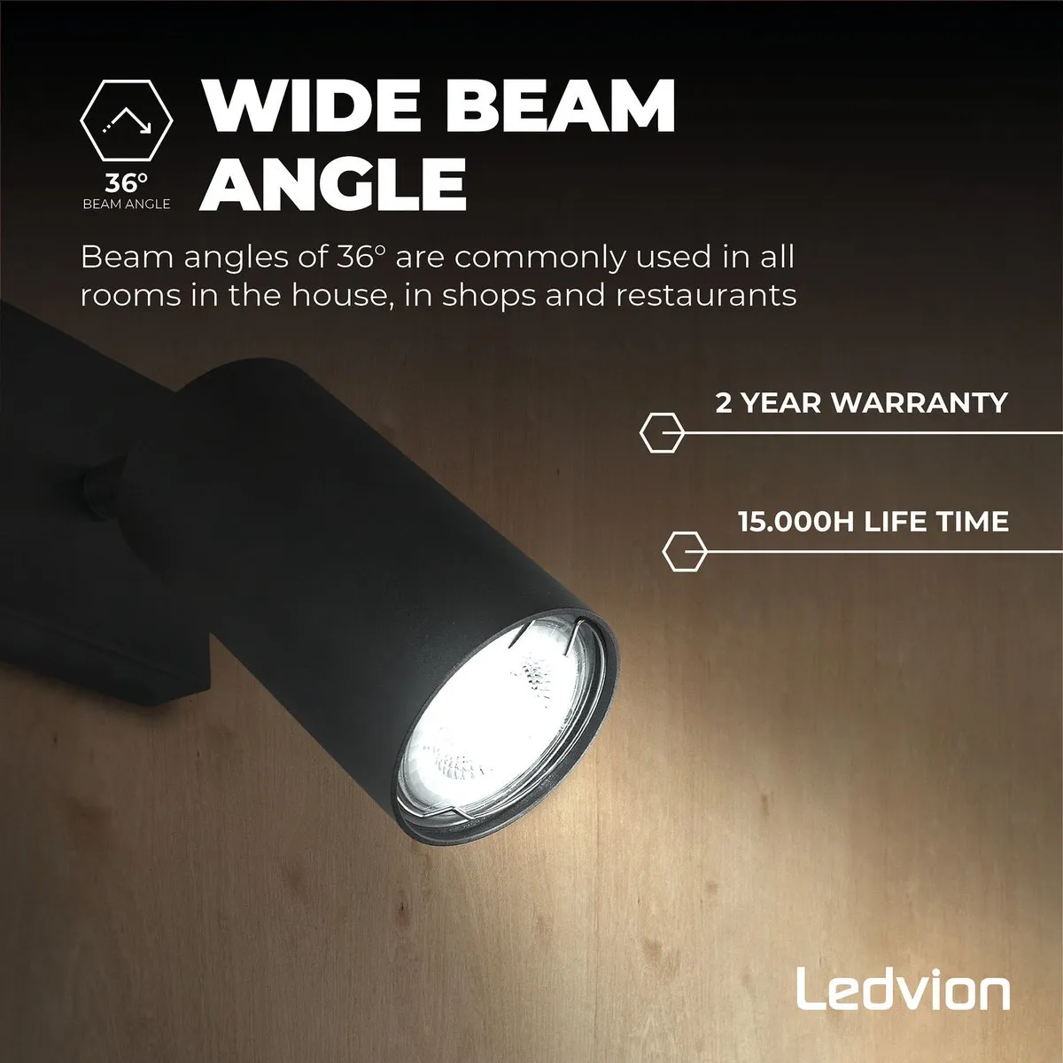 LEDVION GU10 LED Lampen 10 Stuks - 3W - 6500K Koel Wit - afbeelding 6 van 6