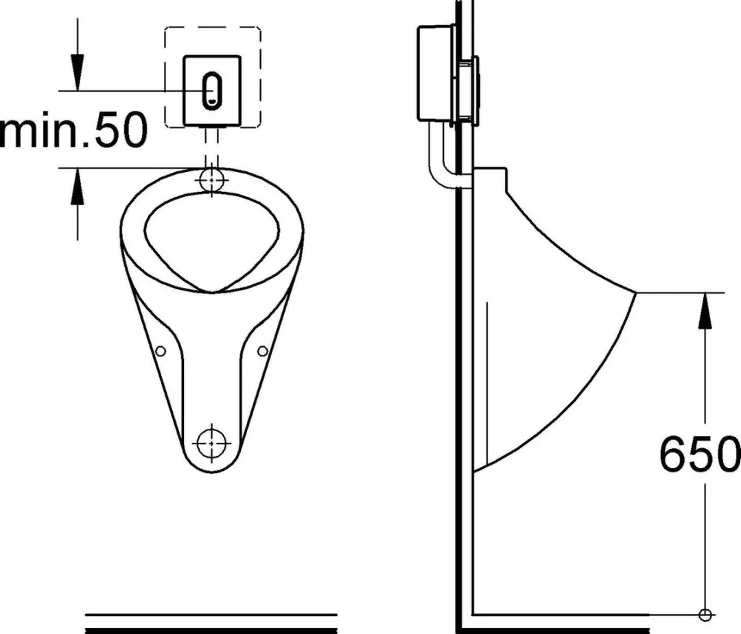 GROHE Arena Cosmopolitan Bedieningsplaat Urinoir - Chroom - afbeelding 5 van 6