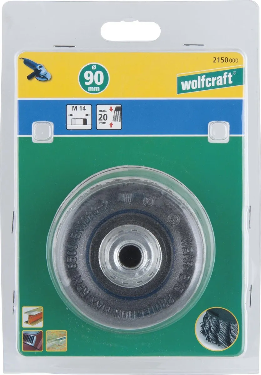 Wolfcraft Staaldraad-komborstel Gevlochten - 2150000