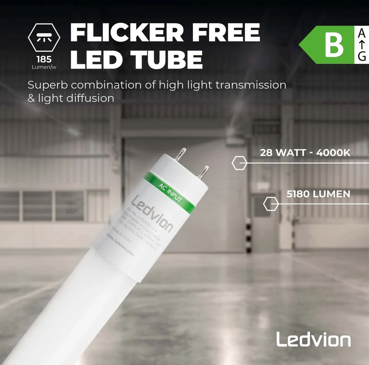 LEDVION 5x TL Buis 150cm 28W 4000K - 185lm/W