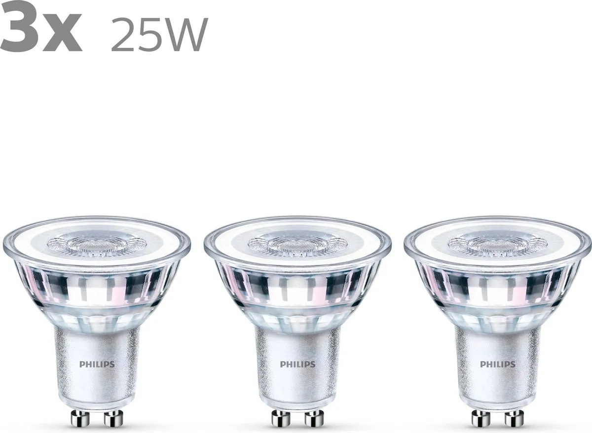 Philips LED Spot GU10 2.7W Warmwit - 3 Stuks