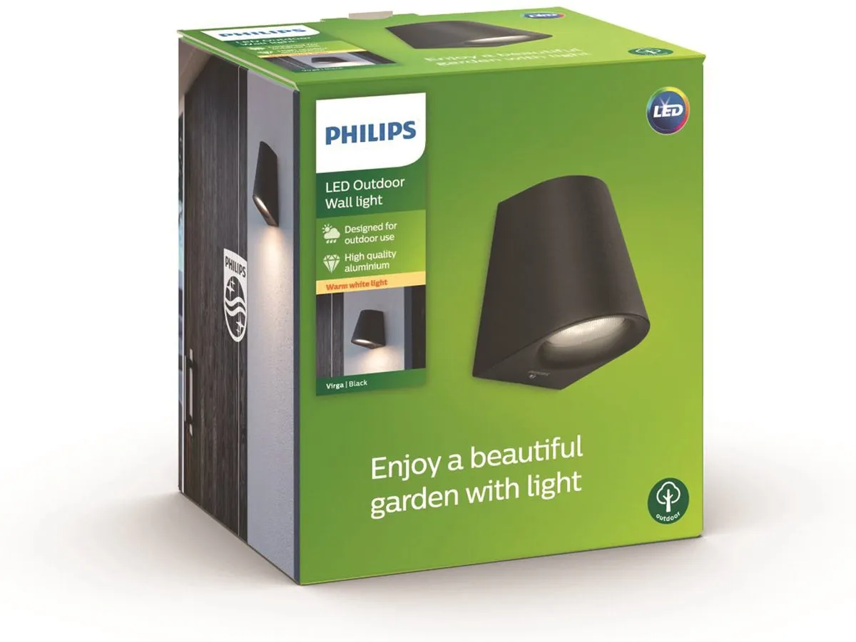 Philips Virga Buitenwandlamp - Zwart
