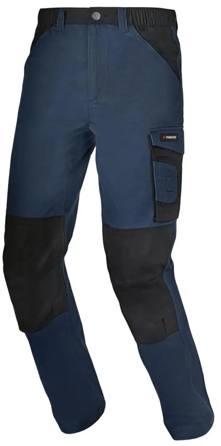 Parkside Heren Werkbroek Blauw - maat 54 - Met handige zakken voor gereedschap, mobiele telefoon, duimstok enz.