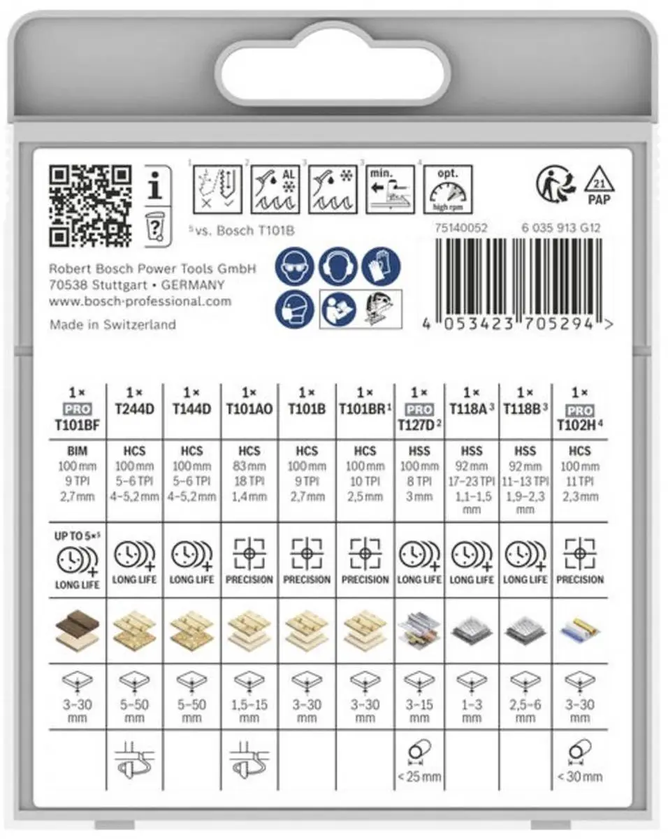 Bosch 2607012073 Decoupeerzaagbladset Multi Material - 10-delig - afbeelding 2 van 2