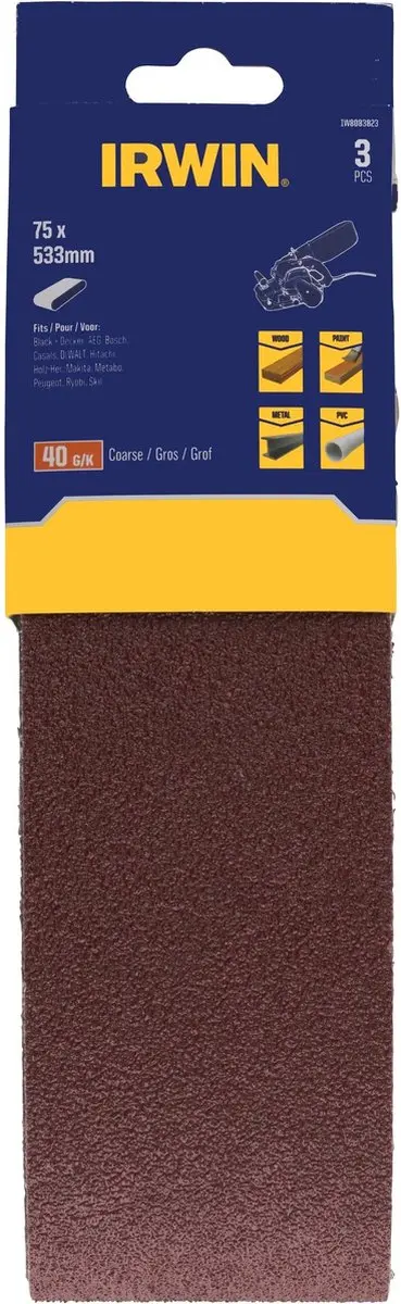 Irwin Schuurband 3 Stuks 75x533mm K40 - afbeelding 2 van 2