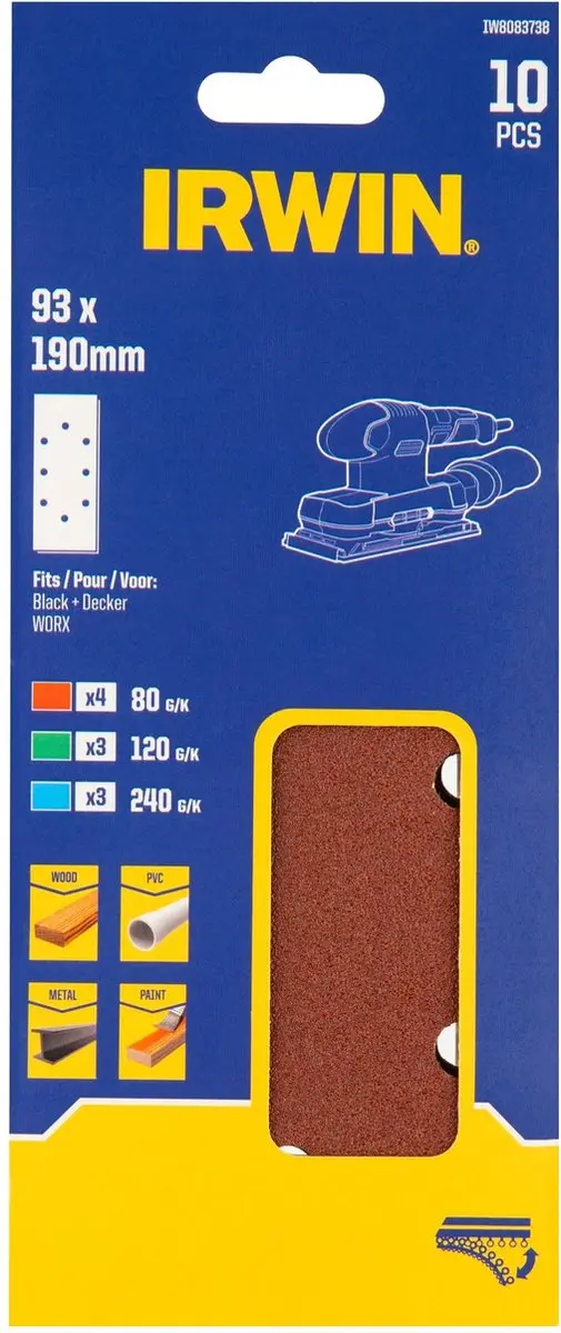 Irwin Schuurstroken Set 10 Stuks - 190x93mm - afbeelding 2 van 2