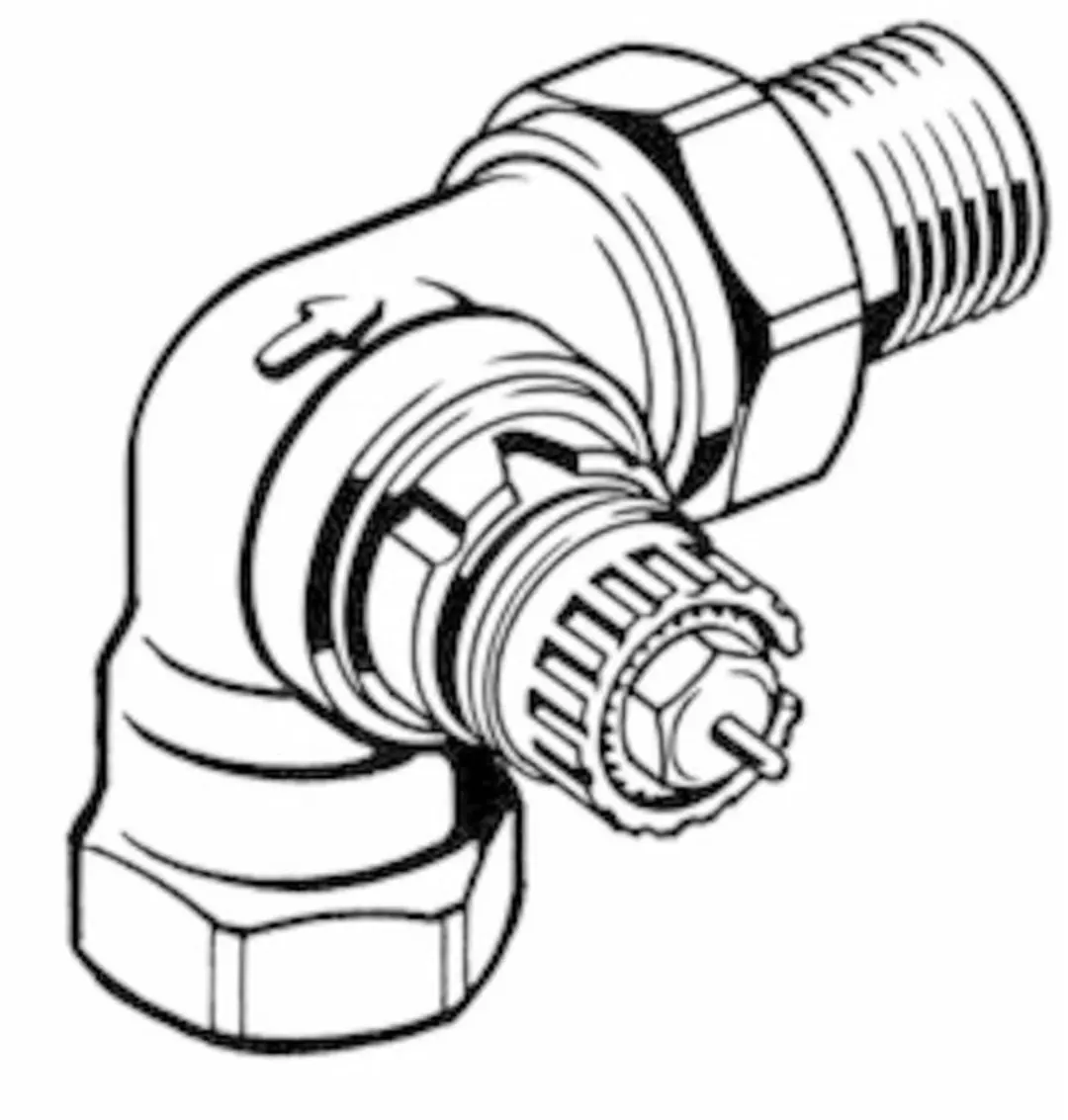 Danfoss Thermostatische radiatorafsluiter 3/8" dubbel haaks RA N10 013G0231 - afbeelding 5 van 6
