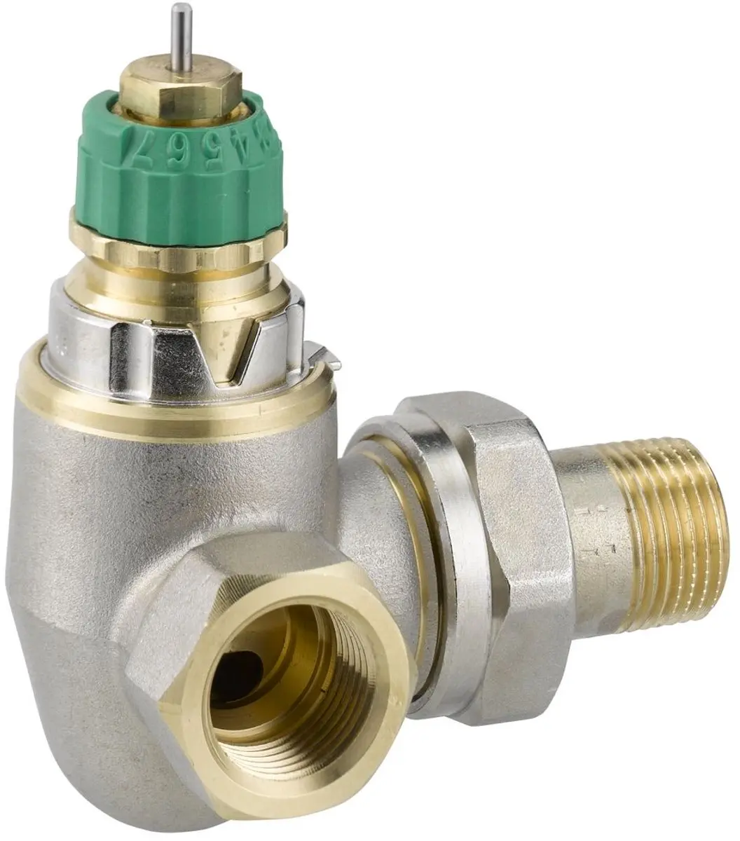 Danfoss Dynamic Valve thermostatische radiatorafsluiter dubbel haaks links 3/8 i