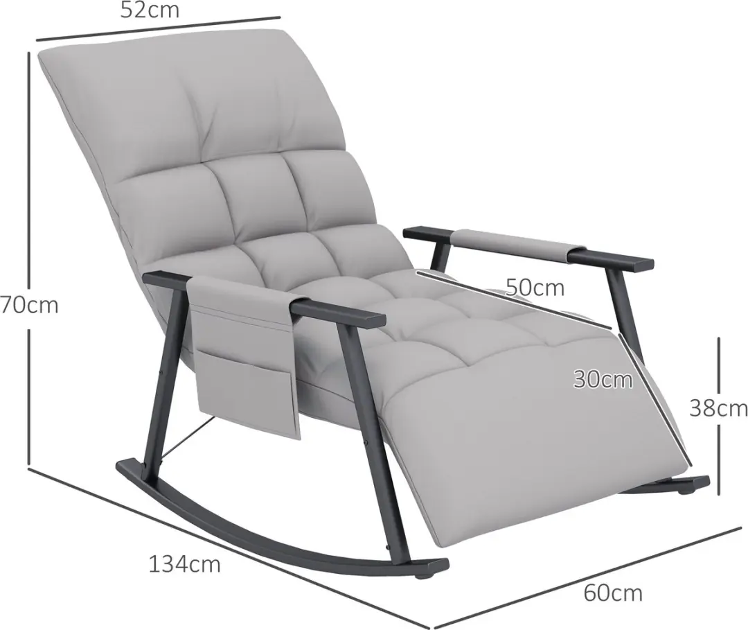 Homcom Schommelstoel Grijs - 120 kg - afbeelding 5 van 6