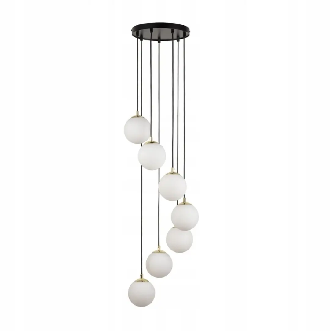PIANO 7 Cascade Hanglamp met Melkglazen Bollen