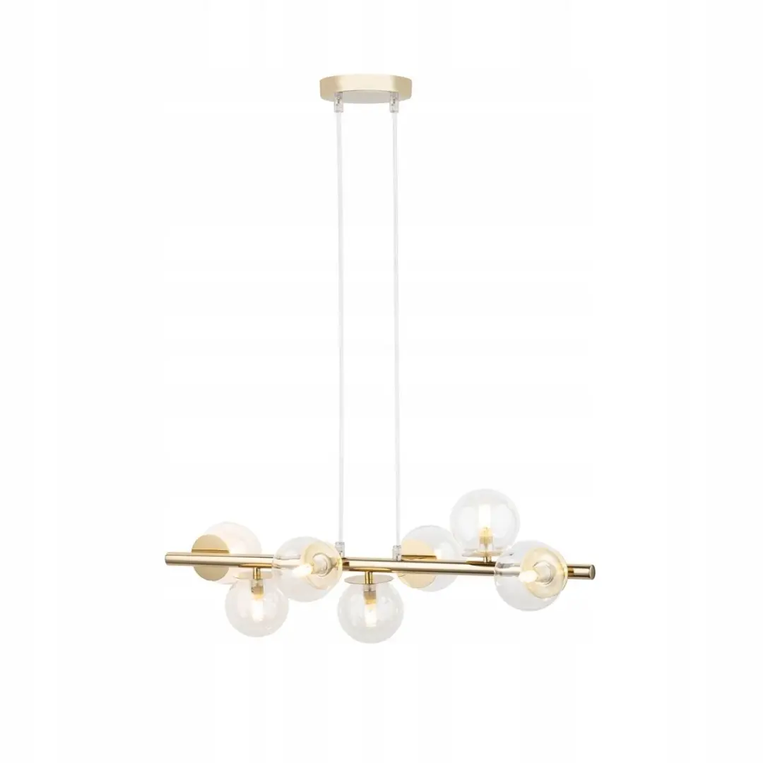 AVOLA 7 goudkleurige glazen hanglamp