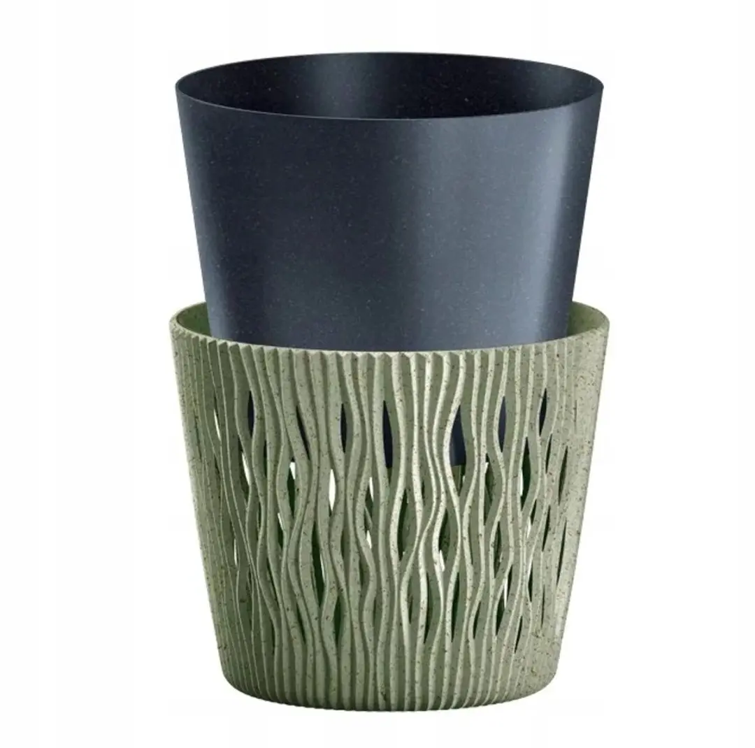 Groene ECO Pot met inzet, Ø 12,8 cm