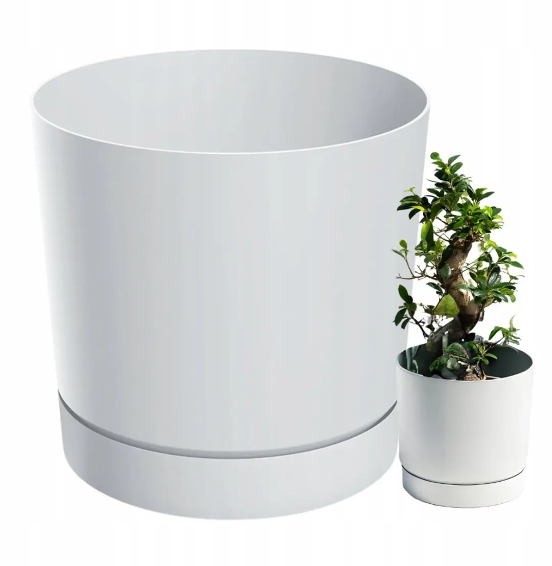 TUBO P BLOEMPOT 35cm Wit met standaard