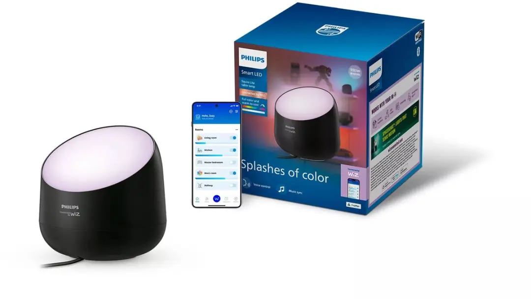 Philips Smart Lighting Squire Lite Tafellamp - Zwart - afbeelding 3 van 6