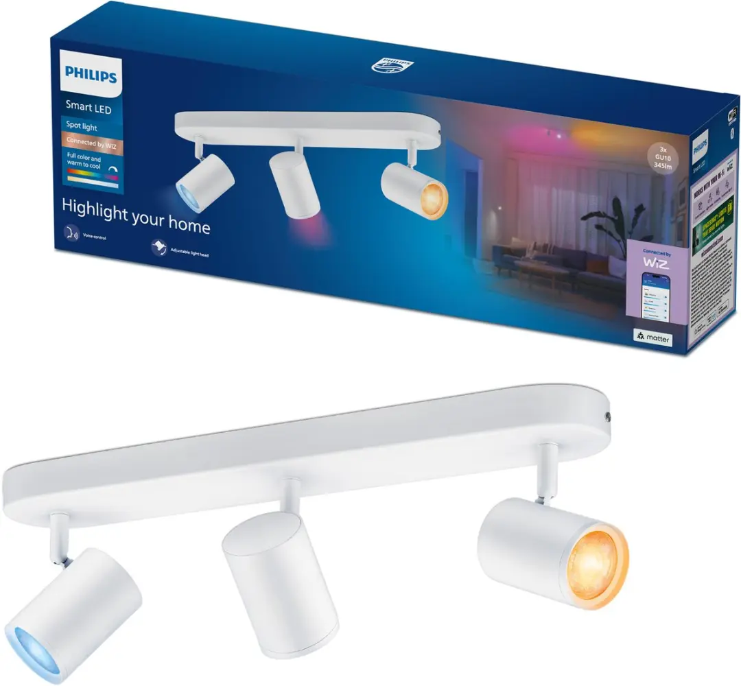 Philips Smart Lighting Opbouwspot 3x RGB GU10 - 345lm - afbeelding 4 van 6