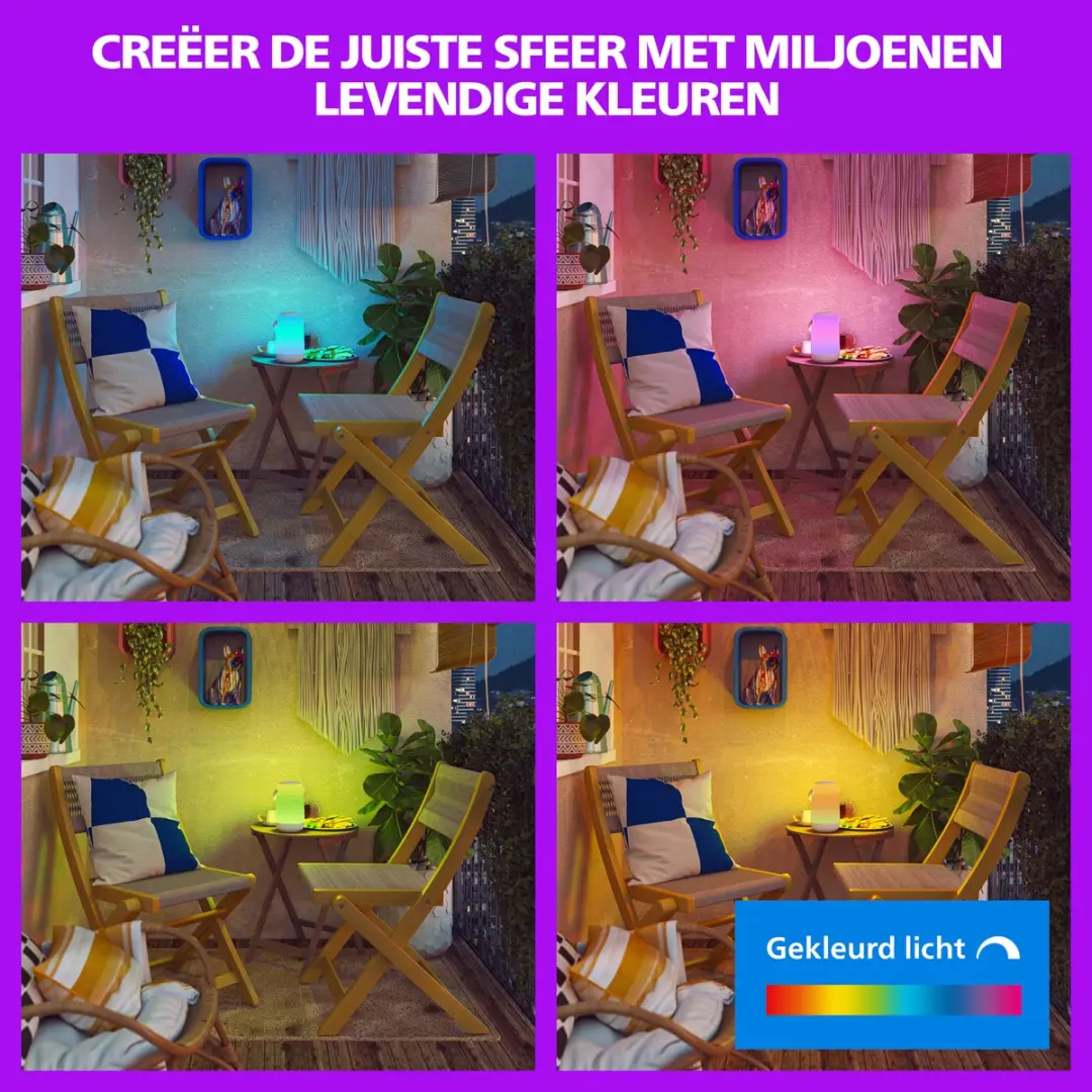 Philips Mobile Tafellamp 400lm - RGB/Wit - Wifi - afbeelding 5 van 6