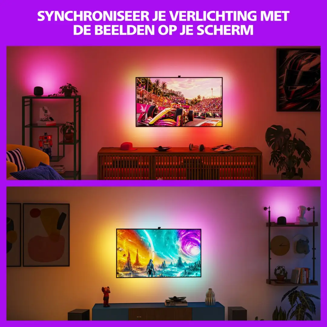Philips Smart Lighting Screen Sync RGBIC LED-strip 272cm - Zwart - afbeelding 5 van 6