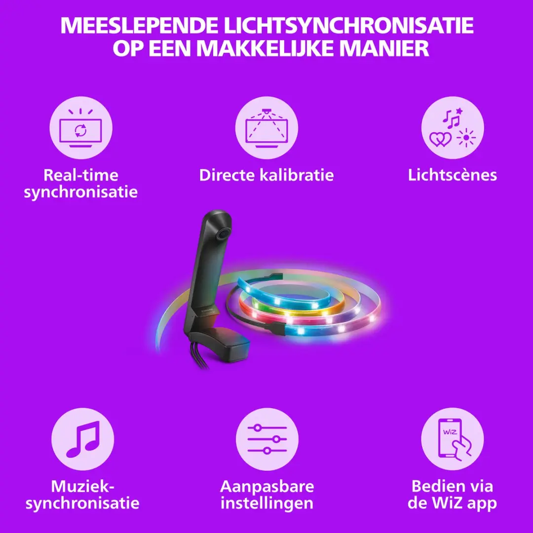 Philips Smart Lighting Screen Sync RGBIC LED-strip 272cm - Zwart - afbeelding 3 van 6