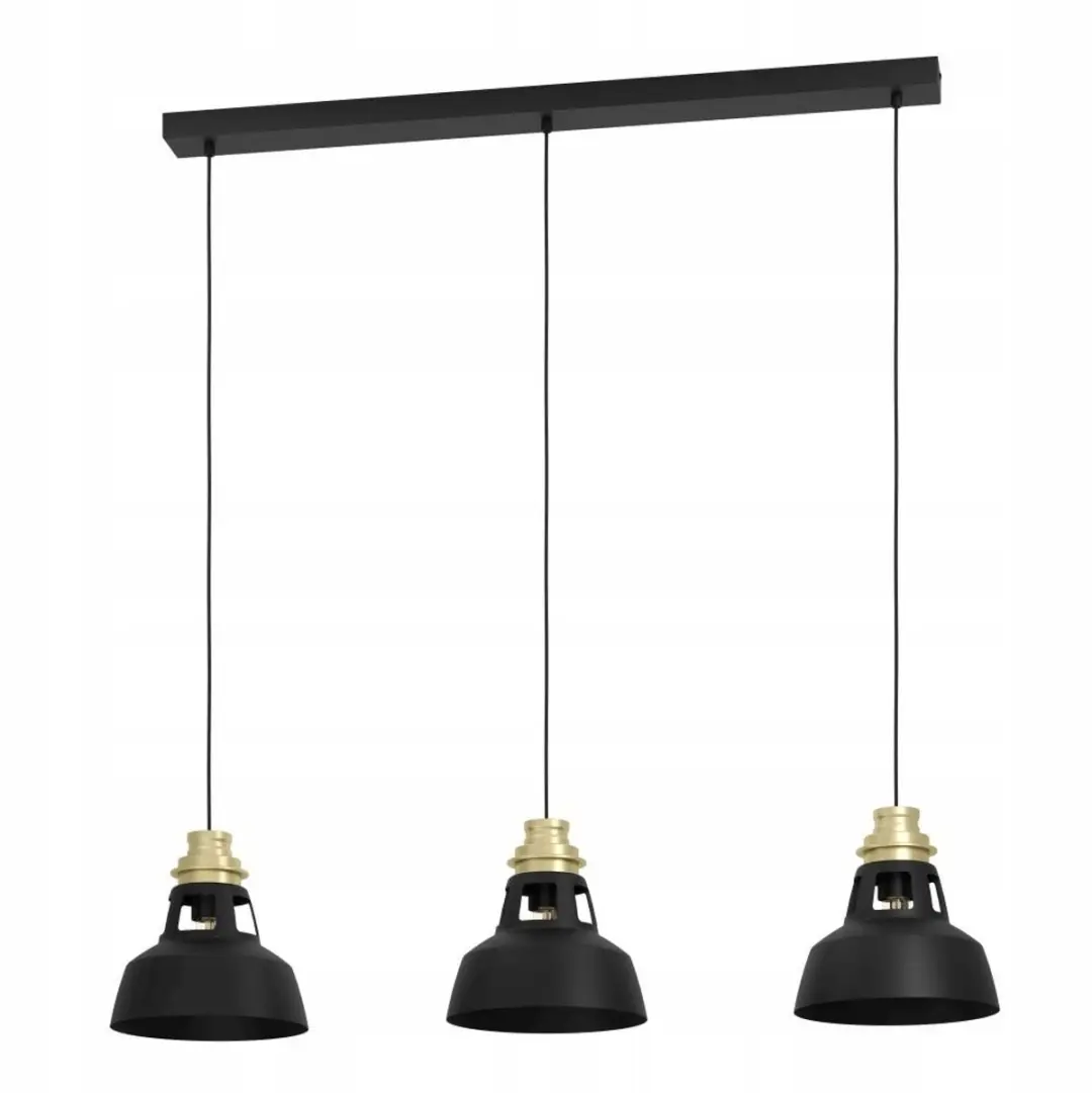 Eglo Espinardo Hanglamp 390231 - 3 Lichtpunten Zwart/Goud - afbeelding 4 van 5