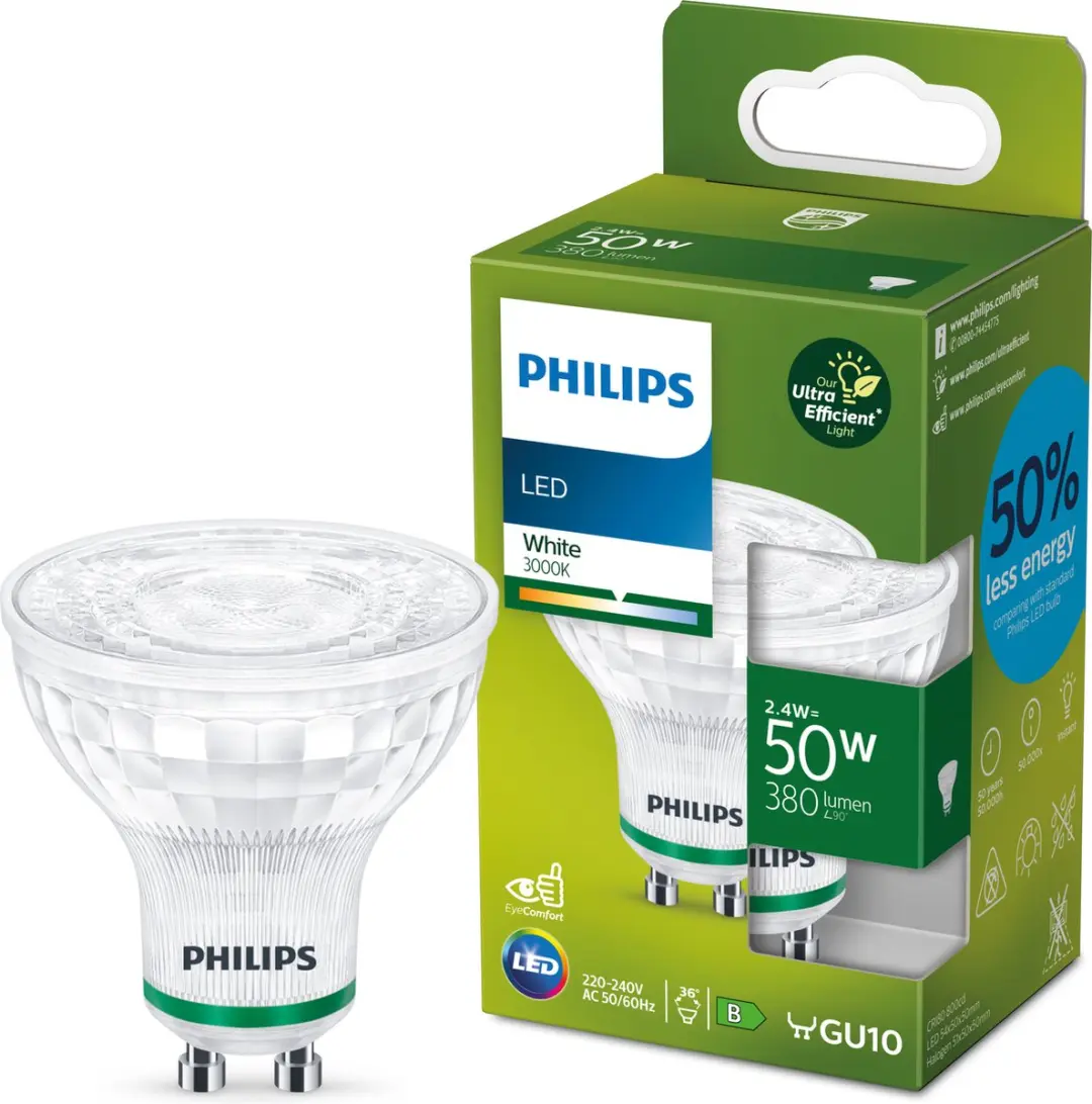 Philips Ultra Efficient LED Spot GU10 2.1W - Wit licht