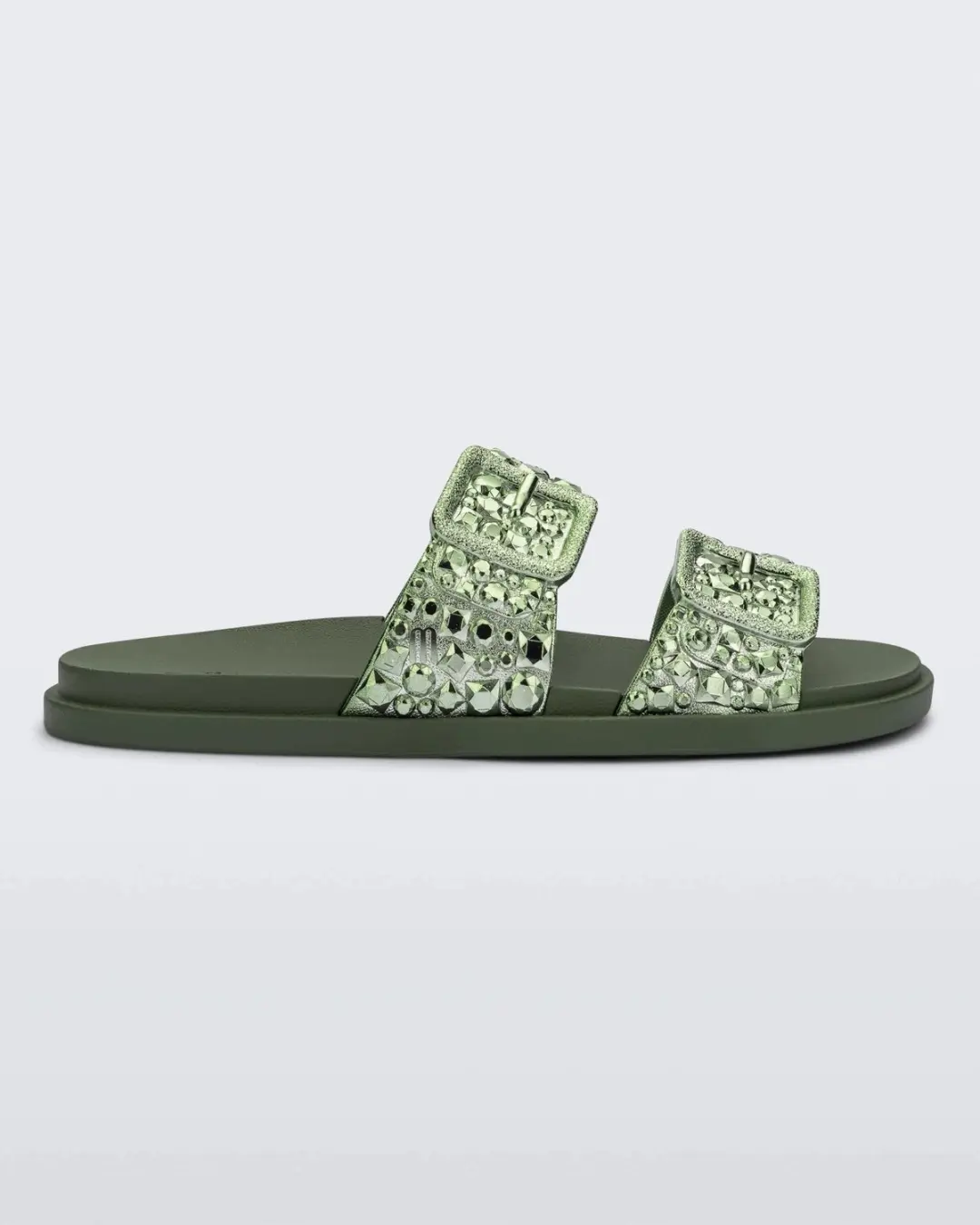 Melissa Lust Slide AD Metallic Groene Slippers Dames Maat 37
