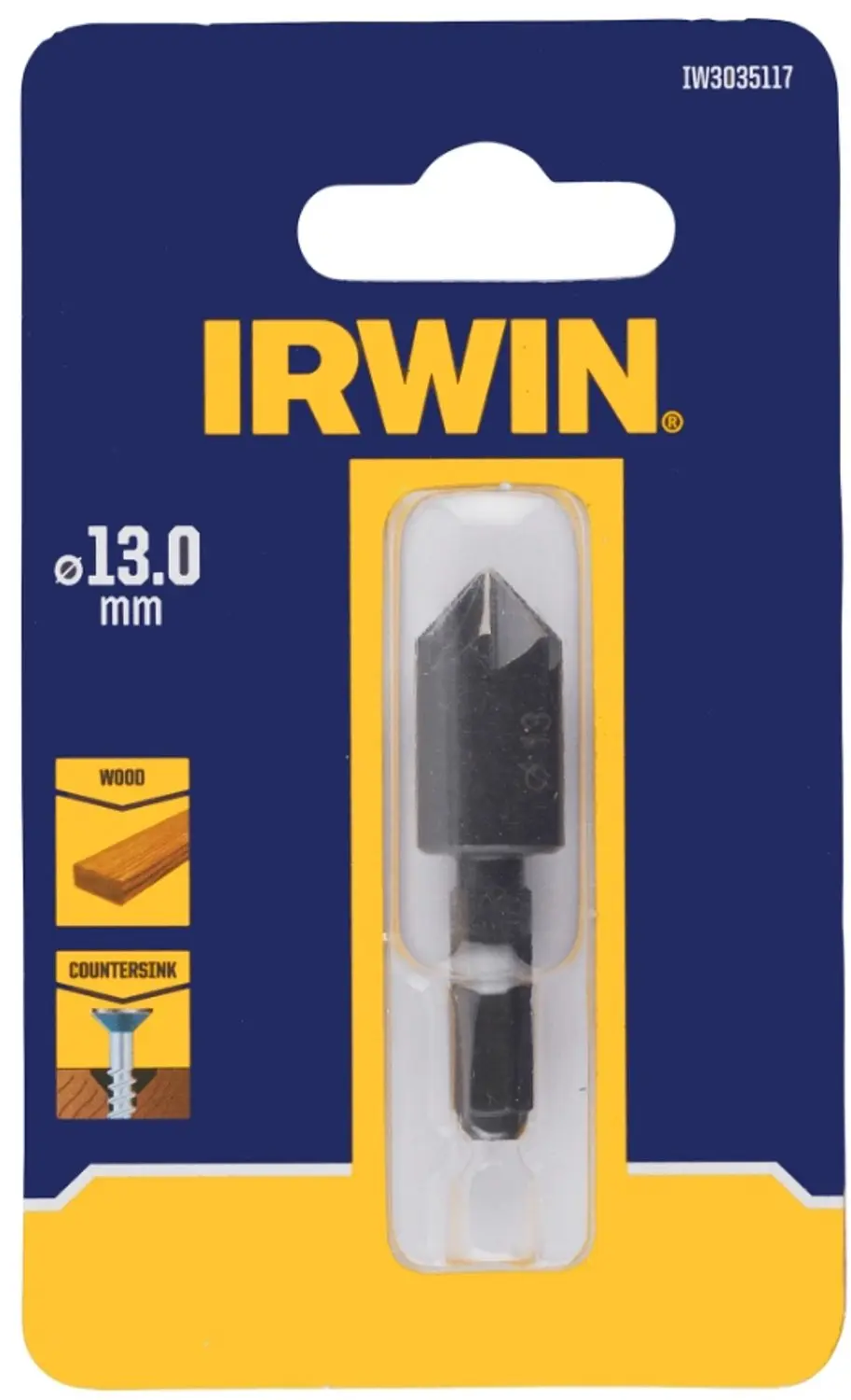Irwin schroefbit met verzinkboor Ø13 mm (voor hout)