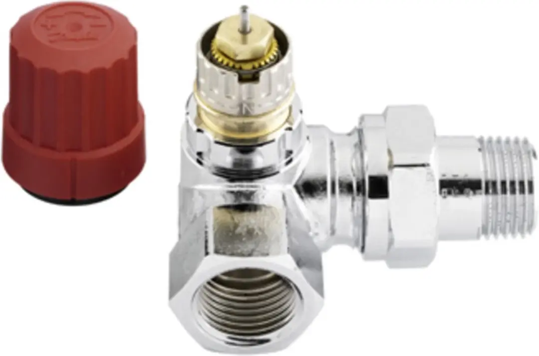 Danfoss RA NC Thermostatische radiatorafsluiter 1/2 bi bu dubbel haaks links chr