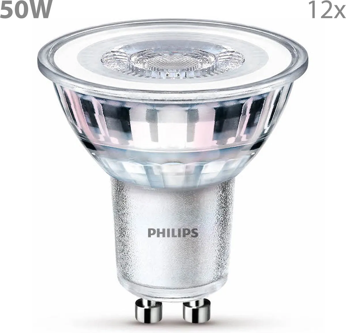 Philips LED GU10 Spotlamp 4.6W Warmwit - 12 Stuks