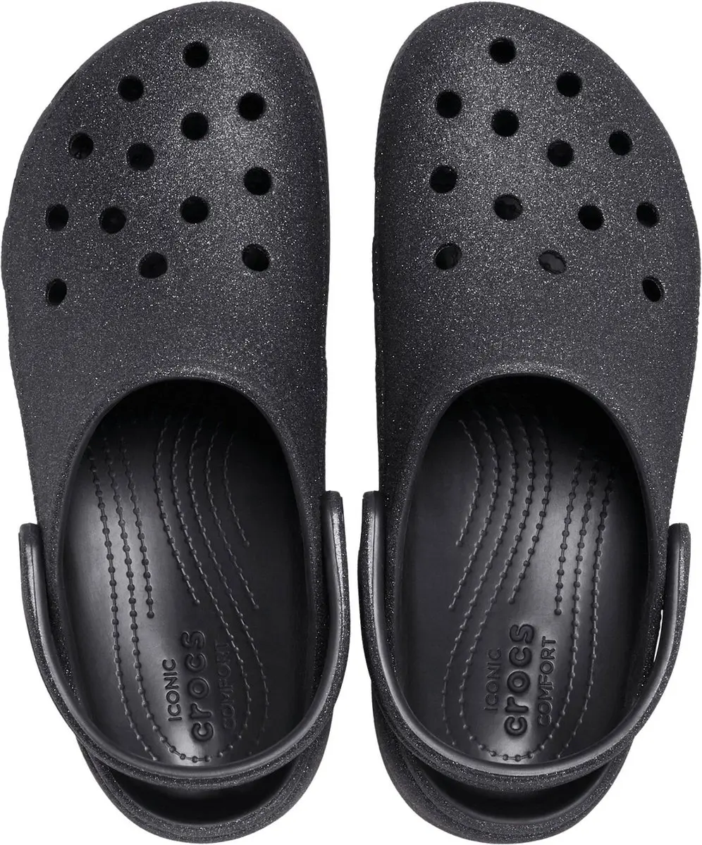 Crocs Classic Platform Glitter Clog - Zwart - afbeelding 5 van 6