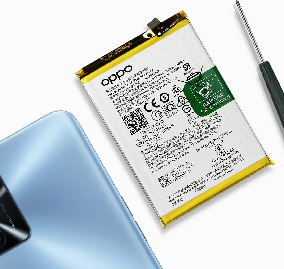 OPPO Interne Batterij BLP805 - 5000mAh - Wit