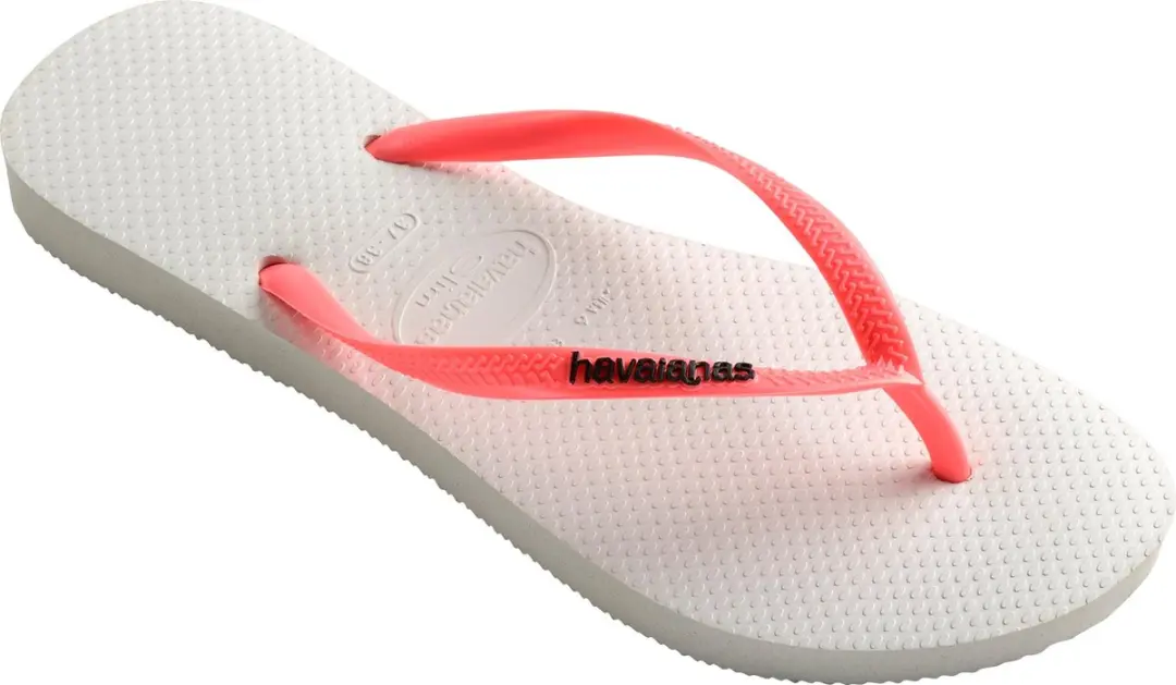 havaianas Slim  teenslippers Dames logo roze/wit Maat 35-36