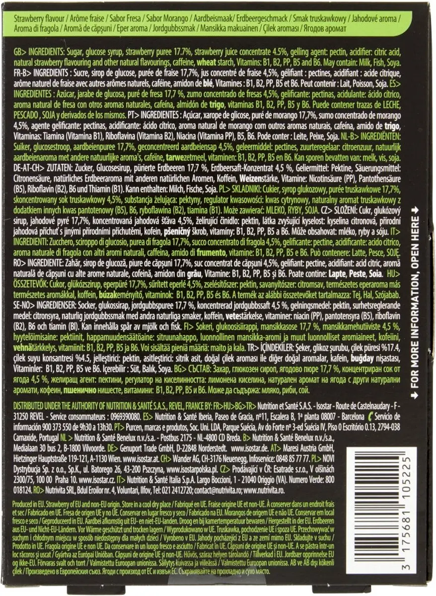 Isostar Fruit Boost Aarbei - 10x100g - afbeelding 3 van 6