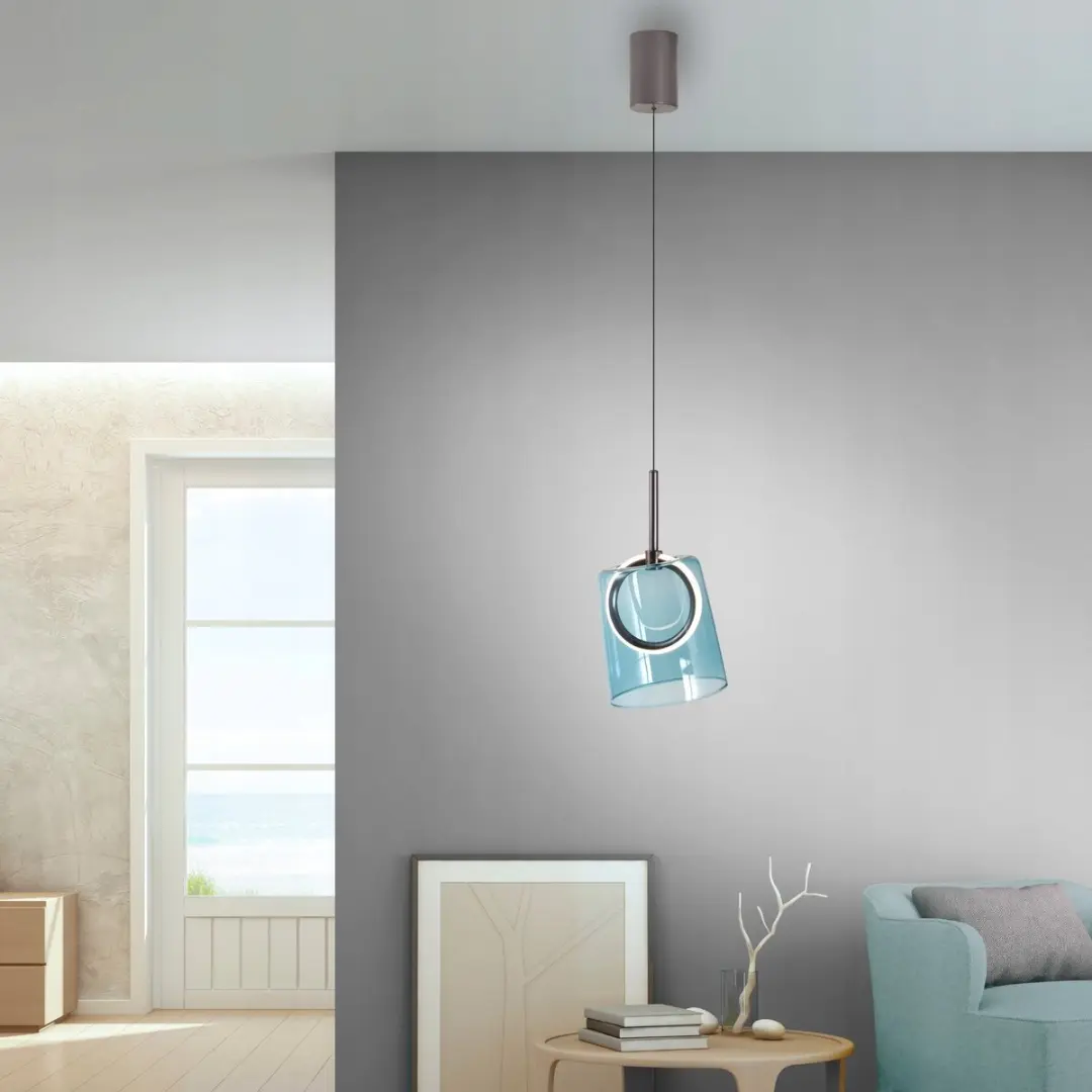 Paul Neuhaus ZULA Hanglamp 2541-56 - Blauw Glas - afbeelding 2 van 5