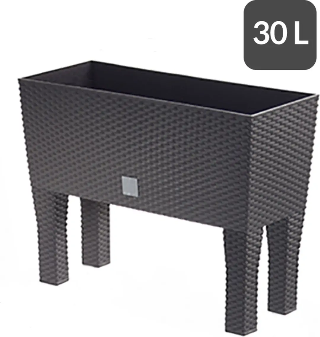 Deuba Hoge Plantenbak 30L - 60x25x46cm Antraciet - afbeelding 2 van 6